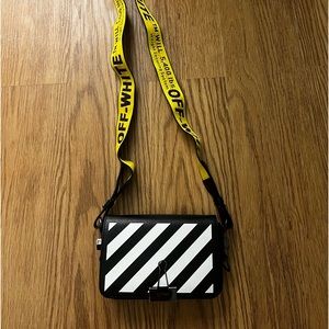 Off-white Mini Diag Stripe Black White Yellow